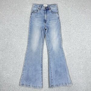 Rollas Jeans Women 27 EastCoast Flare Faded Blue Light Wash East Coast High Rise